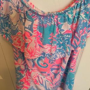 Lilly Pulitzer off shoulder vibrant top. Medium